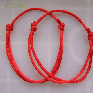 Koryes สร้อยข้อมือ สีแดง และสีดํา นําโชค เรียบง่าย สําหรับผู้หญิง ผู้ชาย