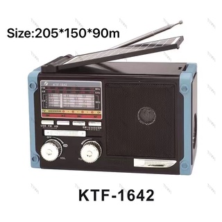 NEW!! ลำโพงบลูทูธ ลำโพงวิทยุ รุ่น KTF-1642 FM USB TFMUSIC ลำโพงไร้สายพกพาง่าย คลื่นชัด มีแผงโซล่าเซล