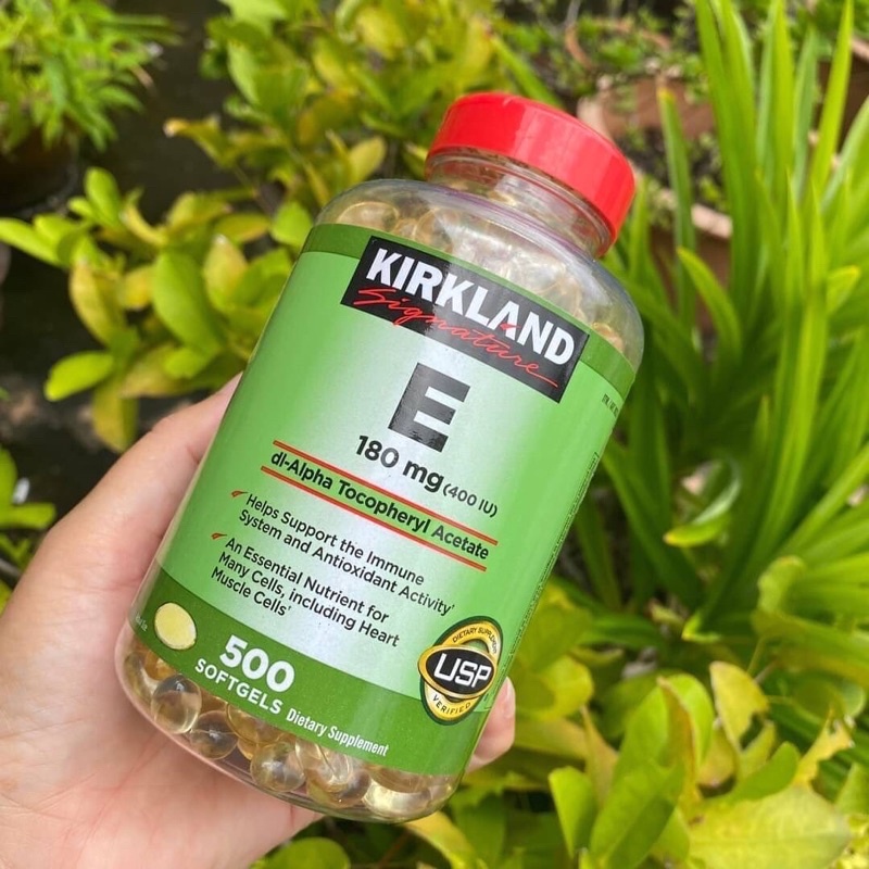 วิตามิน อี Kirkland Signature Vitamin E 180 mg  👉500 Softgels (Exp.2025)