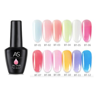 AS ยาทาเล็บเจล รุ่น สีเยลลี่ (Jelly) / สีน้ำแข็ง (Ice Gel) รหัส BT