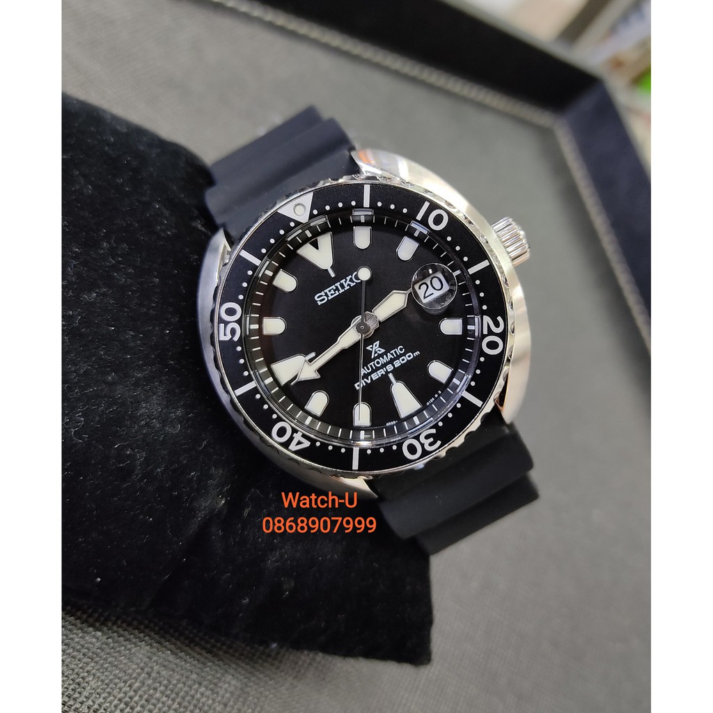 นาฬิกาข้อมือผู้ชาย SEIKO Prospex Automatic Diver 200m รุ่น SRPC37K1 หน้าดำ mini turtle