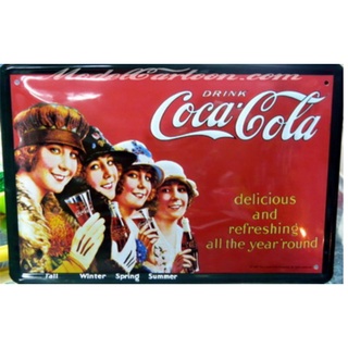 ป้ายสังกะสี  cocacola โค้ก ป้ายโค้ก มีหลายแบบ 20x30cm