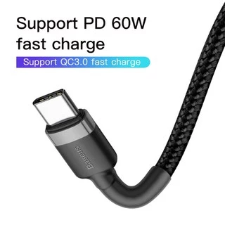 💜ถูกจริง/ส่งไว📦Baseus สายชาร์จ Type C to Type C PD 60W100W QC3.0 สายถักรองรับ FastCharge SuperFastCharge Samsung ไอแพด