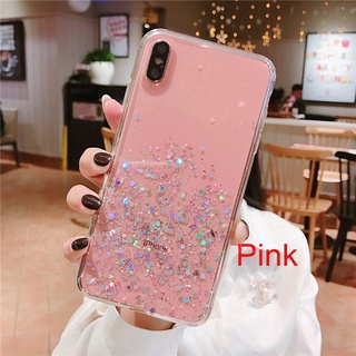 OPPO A31 A9 A5 2020 A5s A3s  Realme XT 5i 5s  5 Pro 3 Bling Glitter Star Silicone Case OPPOA31 OPPOA52020 OPPOA92020 OPPOA5s OPPOa3s Realme5i Realme5s Realme5 Realme5pro RealmeXT Realme3 Luxury Foil Powder Soft Cover Crystal Protective Flexible Shine Case