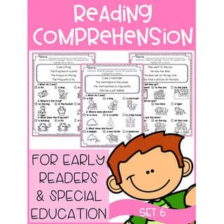 Reading Comprehension For Early Reader (SET 6)PreK, Kindergarten, 1st ออกแบบโดยครูมีชืSpecial Education, EFL - ESL - ELD