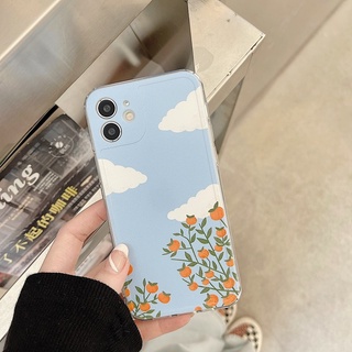 เคสป้องกันโทรศัพท์มือถือ แบบนิ่ม ลายก้อนเมฆ สีฟ้า และสีขาว สําหรับ Apple Iphone 678plus xs xr 11pro 12