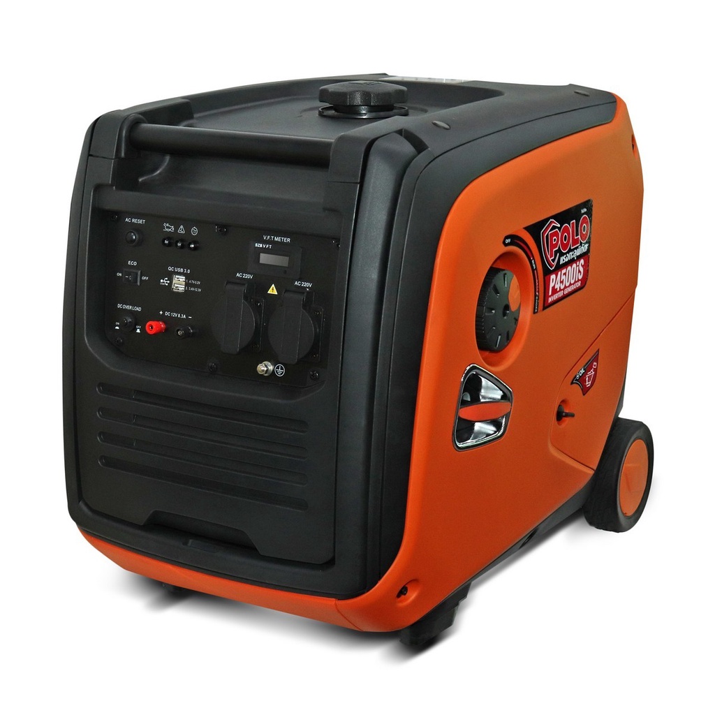POLO เครื่องปั่นไฟ รุ่น P4500is Inverter 4 KW เครื่องปั่นไฟเบนซิน 4 จังหวะ อินเวอร์เตอร์ เสียงเงียบ ปั่นไฟ inverter