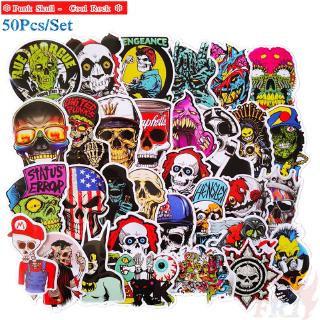 ❉Punk Skull - Series 04 Cool Rock 50 ชิ้น / ชุด Diy สติ๊กเกอร์คละลายสําหรับติดตกแต่งสติ๊กเกอร์