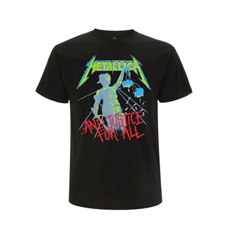 เสื้อยืดผ้าฝ้ายพิมพ์ลายแฟชั่น เสื้อยืด ลาย Metallica And Justice สําหรับทุกเพศ