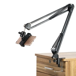 ไมโครโฟน cantilever bracket ข้างเตียง dual-use อุปกรณ์เสริมอลูมิเนียมโลหะทั้งหมด I-beam คลิปโคมไฟตั้งโต๊ะฐานคลิปคงที่