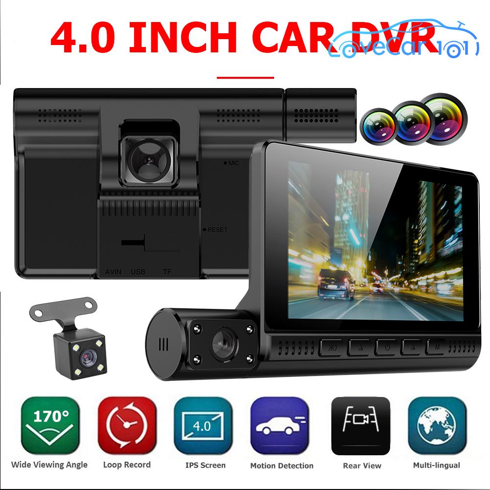 กล้องติดรถยนต์ 3 กล้อง จอสัมผัส TTouch Screen Dual Lens Dashboard Camera