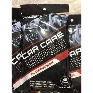 Maxz Car care wipes ทิชชู่เปียก ผ้าเปียก เช็ดรถ 40แผ่น