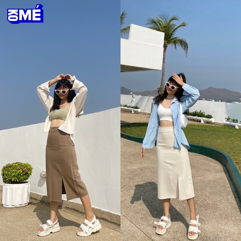 kome.offi กระโปรงยาวลูกไม้ รุ่น Kiera skirt