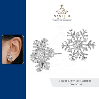 💎👩🏻‍⚕️ [เครื่องประดับ | ปลอดภัย] ต่างหู คนแพ้ง่าย : Frozen Snowflake Earrings (SW-0010) Nantich Jewelry