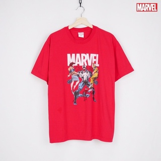 Marvel T-shirt เสื้อยืดมาร์เวล สีแดง ลิขสิทธิ์แท้ 100%