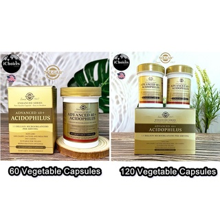 [Solgar] Advanced 40+ Acidophilus 60 or 120 Vegetable Capsules อาหารเสริม จุลินทรีย์ 1.5 พันล้านตัว ระบบย่อย