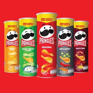 PRINGLES พริงเกิลส์ มันฝรั่งทอดกรอบ ขนาด 97-110 กรัม ขนมทานเล่น ของว่าง (เลือกรสได้)