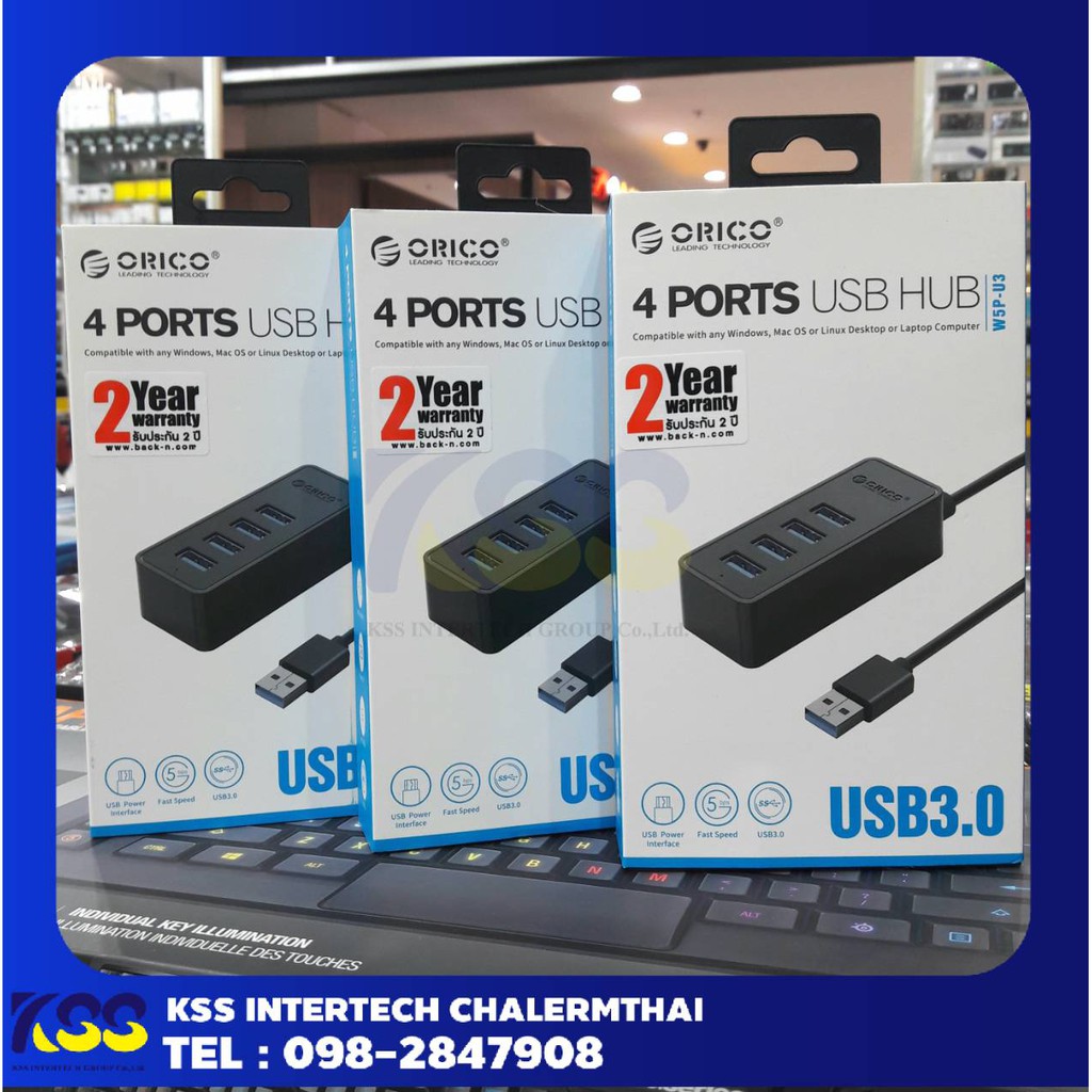 ORICO W5P-U3  Hub USB 3.0 4 PORT ยูเอสบีฮับ เพิ่มช่อง 4 พอร์ต ฮับเพิ่มไฟเลี้ยงได้ ประกัน 2 ปี (สีดำ)