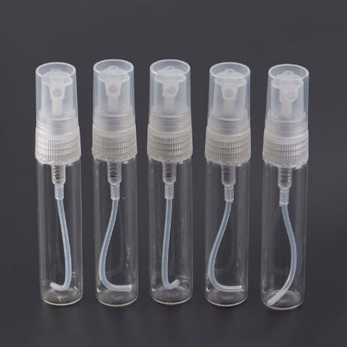ขวดสเปรย์ปากกาใสชนิดแก้ว ฝาสีดำ,ใส,ขาว 2-10ml แพ็ค X6 ชิ้น