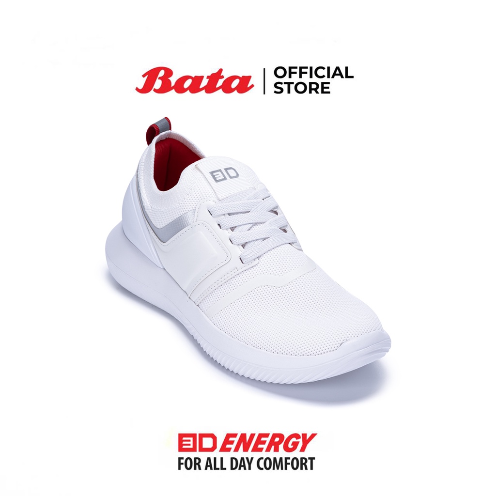 Bata บาจา รองเท้ากีฬา รองเท้าผ้าใบ Memory Foam สนีกเกอร์เล่นกีฬา สำหรับผู้หญิง รุ่น 3D Anergy 2 สีขาว 6291615