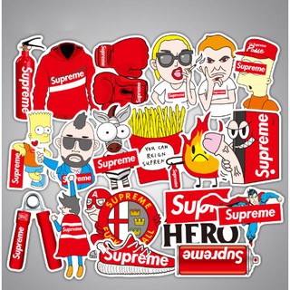 100ชิ้น SUPREME คละลายสติ๊กเกอร์ PVC กันน้ำ