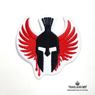 [ ตัวรีดติดเสื้อ ลาย นักรบ สปาตัน กลาดิอาตอร์ หมวกนักรบโรมัน ] Sparta gladiator Patch งานปัก DIY ตัวรีด อารม์ ติดเสื้อ