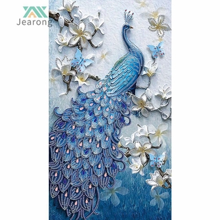 Jearong 5D DIY Special-shaped Drill Diamond Painting Peacock Cross Stitch Craft Kit