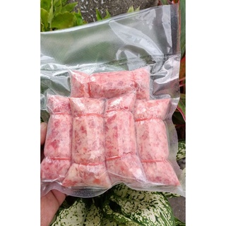 แหนมหมูย่าง แพ็คสูญญากาศอย่างดี 5ชิ้น 450กรัม