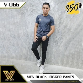 Victory Black Jogger กางเกงขายาว เข้ารูป ทรงสวย ผ้ายืดใส่สบาย