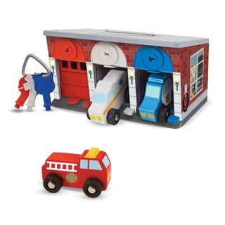 Melissa &amp; Doug | Keys &amp; Cars Rescue Garage (Lock &amp; Roll) ชุดเล่นรถพร้อมโรงรถ ส่งเสริมจินตนาการพร้อมฝึกกล้ามเนื้อมัดเล็ก