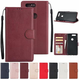 เคส Case huawei Y6 Y7 Y5 Prime 2018 Leather Case with Card Slot เคสฝาพับ เคสหนัง เคสสำหรับ กรณีโทรศัพท์