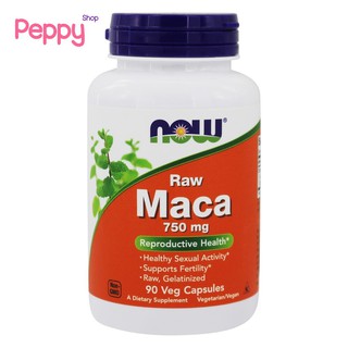 Now Foods Maca Raw 750 mg 90 Veg Capsules มาคา 750 มิลลิกรัม ช่วยปรับสมดุลฮอร์โมน 90 เวจจี้แคปซูล