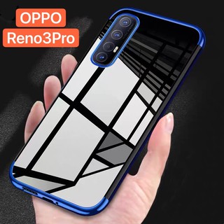 Case OPPO Reno 3Pro เคสนิ่ม ขอบสีหลังใส เคสกันกระแทก สวยและบาง TPU CASE เคสซีลีโคน สินค้าใหม่ Oppo Reno3Pro