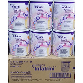 (หมดอายุ 11/03/2024)  Dumex Nutricia Infatrini อินฟาทรินี่ 400g 1ลัง = 6กระป๋อง นมเพิ่มน้ำหนัก 0-12เดือน