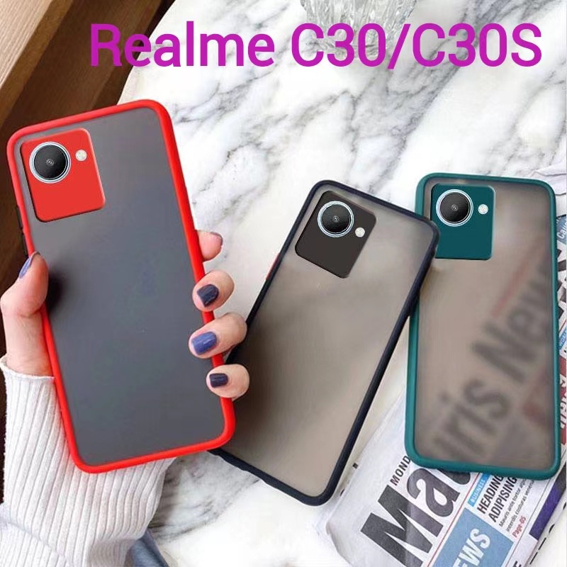 Realme C33/Narzo 50i Prime/C30/C30S/C35เคสขอบนิ่มหลังแข็งขุ่นคลุมกล้องRealme C31/A76/A36/Realme 9Pro