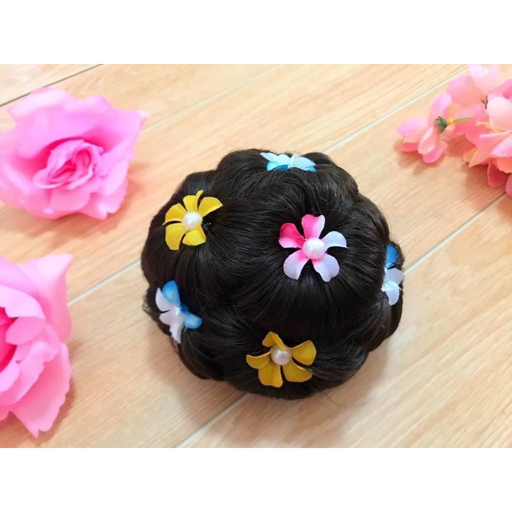 มวยผมแบบหนีบแต่งดอกไม้เกสรมุขใส่ได้ทั้งเด็กผู้ใหญ่ - รูปที่ 2