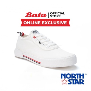 Bata บาจา ยี่ห้อ North Star รองเท้าผ้าใบแบบผูกเชือก สนีคเกอร์แฟชั่น ดีไซน์เท่ห์  สำหรับผู้หญิง รุ่น Adeline สีขาว 5201017