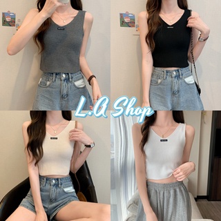 L.A Shop พร้อมส่ง เสื้อหล้ามไหมพรมคอวี สไตล์​เกาหลี​ "9397"