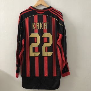 เสื้อกีฬาฟุตบอล แขนยาว AC MIlan 06 07 สไตล์คลาสสิก #22 KAKA #21 PIRLO #9 INZAGHI เสื้อเชิ้ตฟุตบอล สไตล์เรโทร สําหรับผู้ชาย