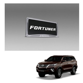 กรอบป้ายสเตนเลส แบบโค้ง สีเงิน 2 ชิ้น ของแท้ สำหรับ โตโยต้า Toyota ฟอร์จูนเนอร์ Fortuner SUV ปี 2015 2016 2017 2018 2019