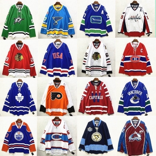 เสื้อกีฬาแขนยาว ลาย Nhl Jersey Hockey Jersey พลัสไซซ์ สไตล์ฮิปฮอป สตรีทแดนซ์ แร็ป สตรีท พลัสไซซ์