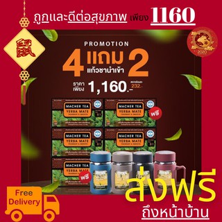 **ส่งฟรี** แท้ 💯% พร้อมส่งทันที โปรพิเศษ 4 แถม 2 ชามาเชอร์ ชามาเต MACHER TEA YERBA MATE Machertea ชามาเชอร์ เยอร์บามาเต