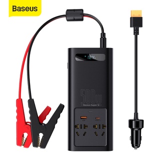 Baseus อินเวอร์เตอร์รถยนต์ 500W DC 12V เป็น AC 220V อินเวอร์เตอร์พลังงานอัตโนมัติ USB Type C ชาร์จเร็ว สําหรับอะแดปเตอร์ไฟรถยนต์