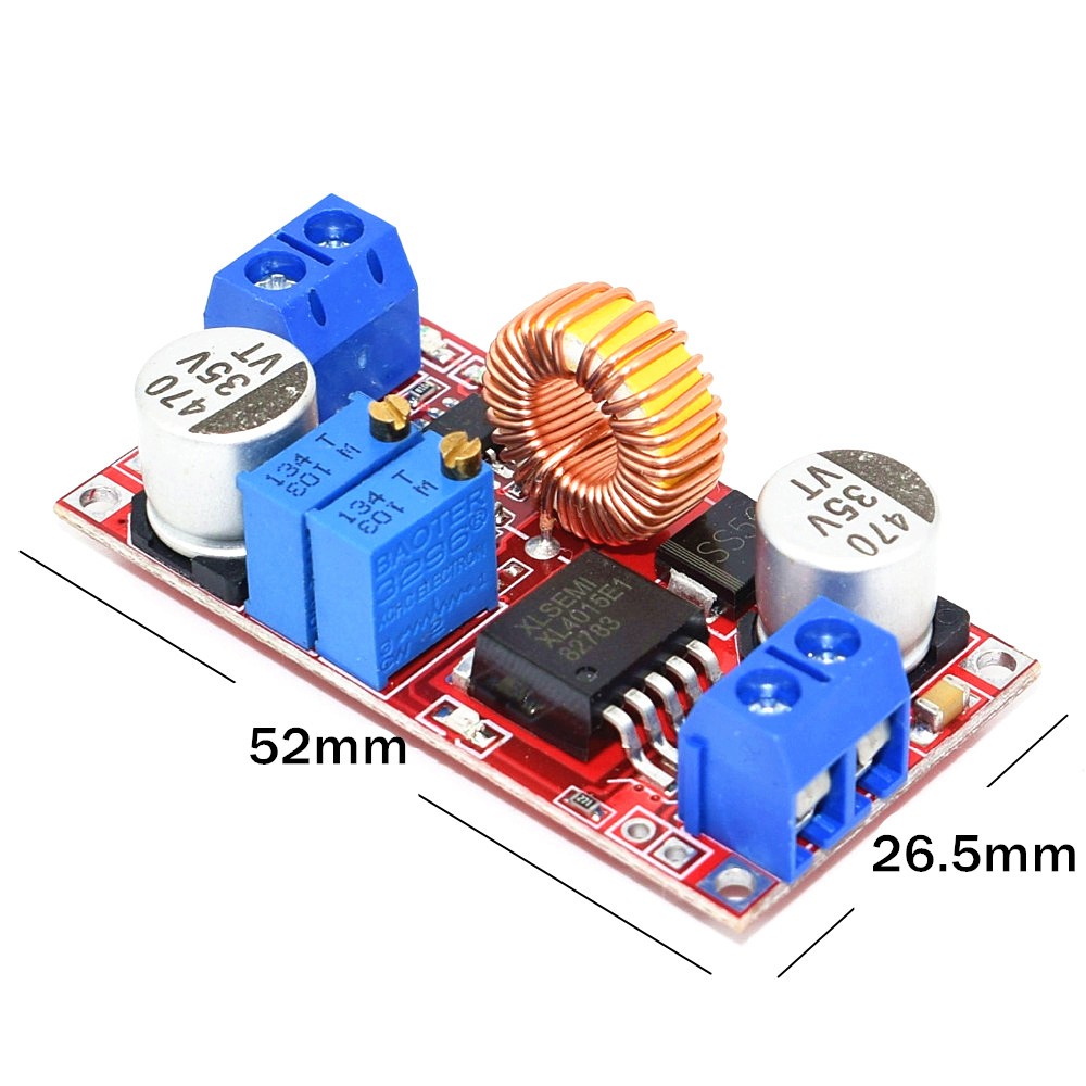 เครื่องชาร์จแบตเตอรี่ลิเธียม XL4015 CC CV Step Down Buck DC 5A ปรับได้ XL 4015