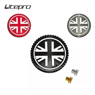 Litepro จักรยานพับที่นั่ง Tube Clamp Nuts British Flag 1/pc สกรูจักรยาน Seatpost Clamp Nut โช้คอัพสำหรับ Brompton จักรยานอะไหล่