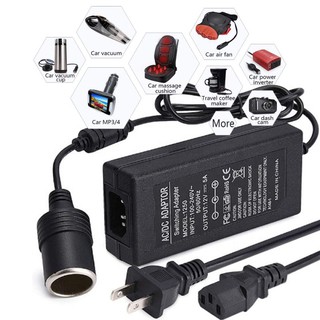 Adapter แปลงไฟบ้าน 220V เป็นไฟรถยนต์ 12V DC 220V to 12V 5A Home Power Adapter Car Adapter AC Plug ( Black)