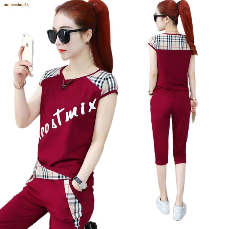 จัดส่งจากกรุงเทพส่งจากไทย ชุดเซต tmix 2 ชี้น เสื้อยืดแขนสั้นกางเกงสาม ...