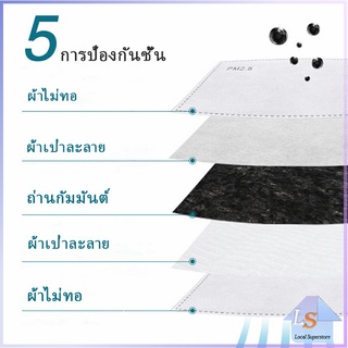 INS แผ่นกรองหน้ากาก PM2.5  แผ่นกรอง 5 ชั้น กรองฝุ่น ราคาต่อชิ้น   Mask filter