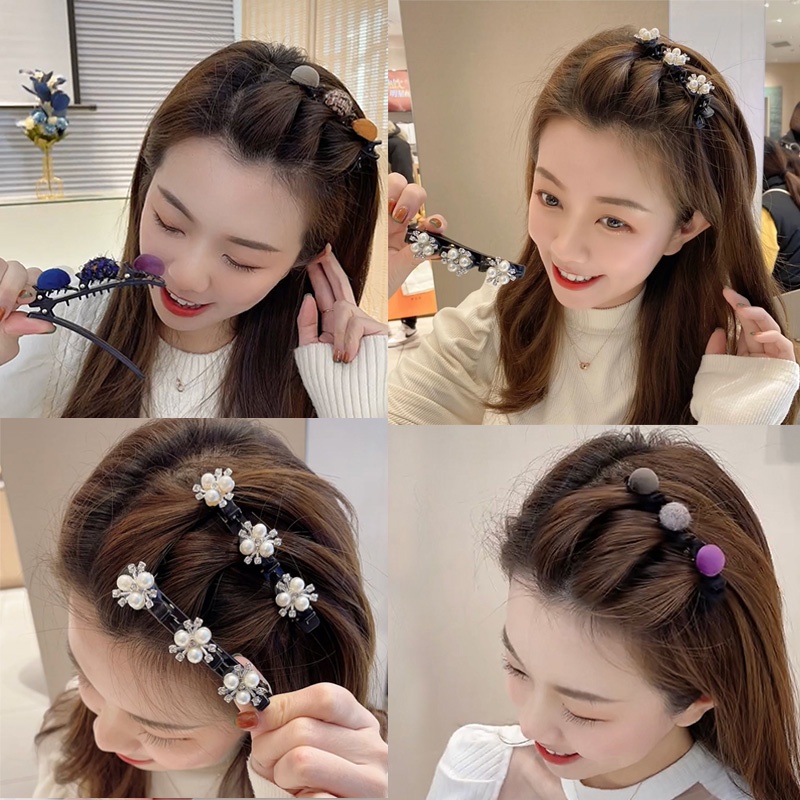 ใหม่ กิ๊บติดผม แบบถัก สไตล์เกาหลี สําหรับเด็กผู้หญิง
