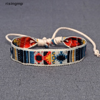 [risingmp] สร้อยข้อมือเชือกสาน ผ้าฝ้าย แฮนด์เมด สไตล์โบฮีเมียน ♨เปิด